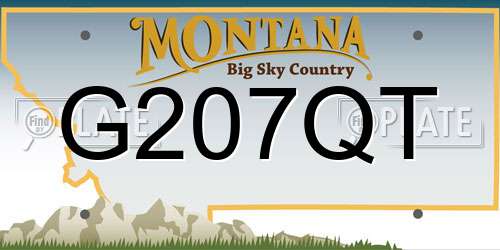 G207QT Montana License Plate