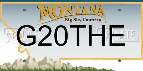 G20THE Montana License Plate