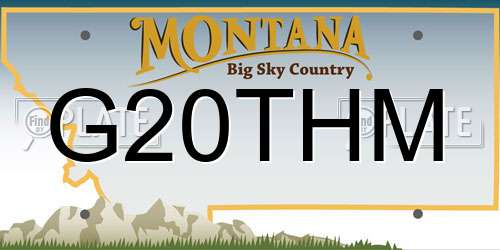G20THM Montana License Plate