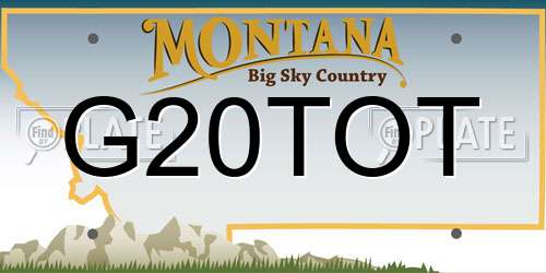 G20TOT Montana License Plate