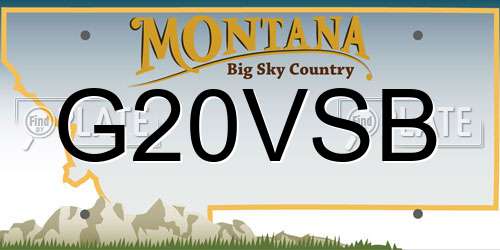 G20VSB Montana License Plate