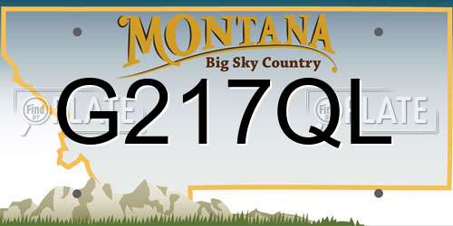 G217QL Montana License Plate