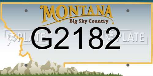 G2182 Montana License Plate