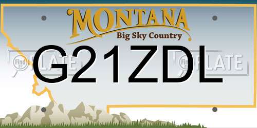 G21ZDL Montana License Plate