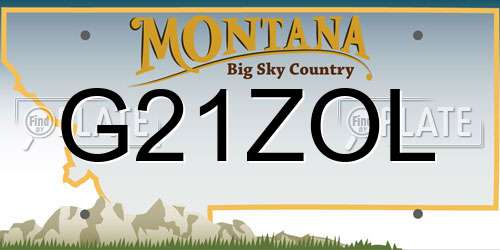 G21ZOL Montana License Plate
