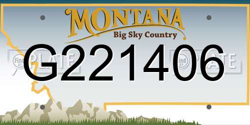 G221406 Montana License Plate