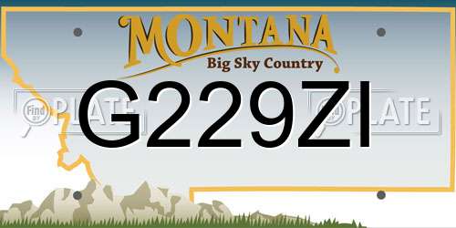 G229ZI Montana License Plate