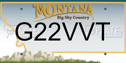 G22VVT Montana License Plate