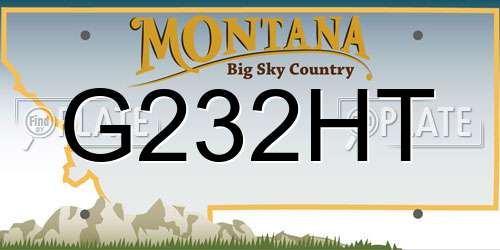 G232HT Montana License Plate
