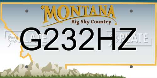 G232HZ Montana License Plate
