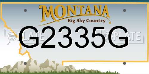 G2335G Montana License Plate