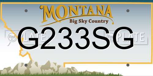 G233SG Montana License Plate