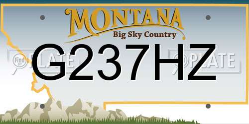 G237HZ Montana License Plate