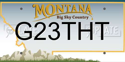 G23THT Montana License Plate