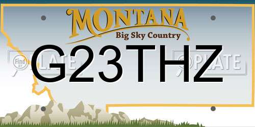 G23THZ Montana License Plate