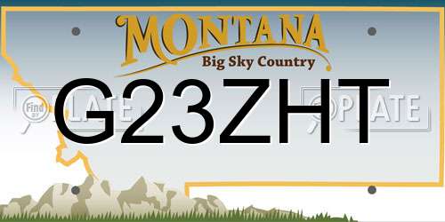 G23ZHT Montana License Plate