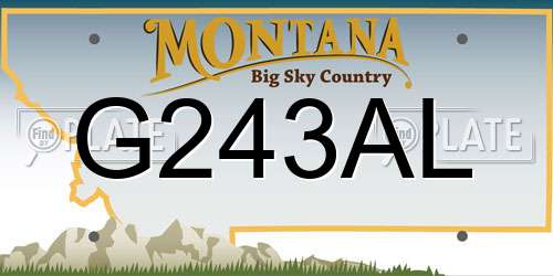 G243AL Montana License Plate