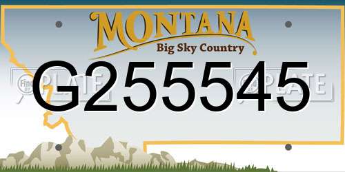 G255545 Montana License Plate