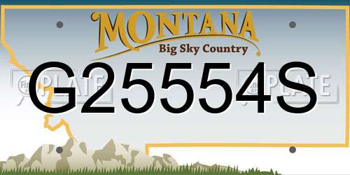 G25554S Montana License Plate