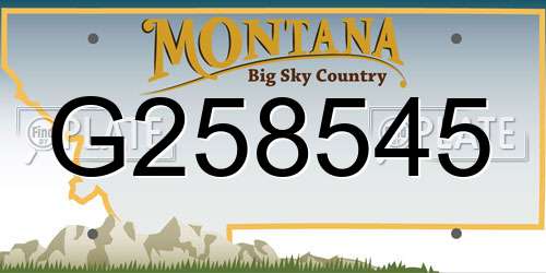G258545 Montana License Plate