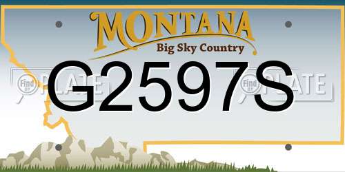 G2597S Montana License Plate