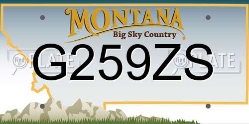 G259ZS Montana License Plate