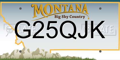 G25QJK Montana License Plate