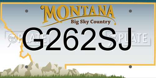 G262SJ Montana License Plate