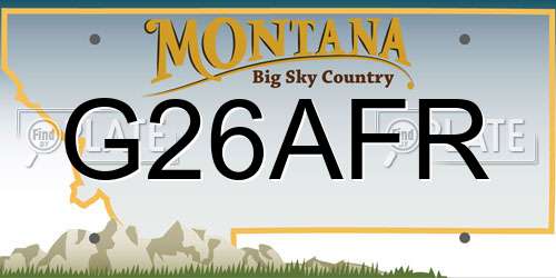 G26AFR Montana License Plate