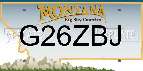 G26ZBJ Montana License Plate