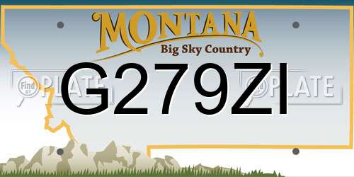 G279ZI Montana License Plate