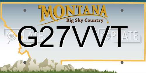 G27VVT Montana License Plate