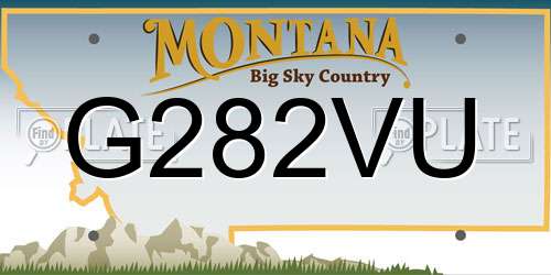 G282VU Montana License Plate