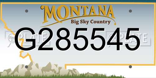 G285545 Montana License Plate