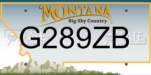 G289ZB Montana License Plate