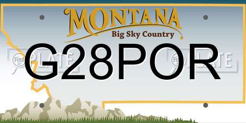 G28POR Montana License Plate