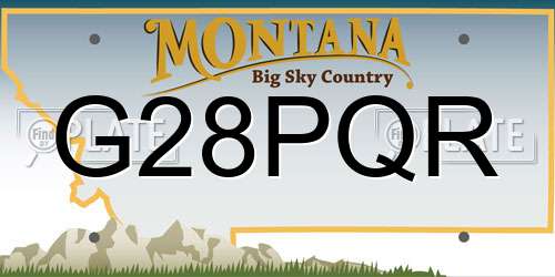 G28PQR Montana License Plate