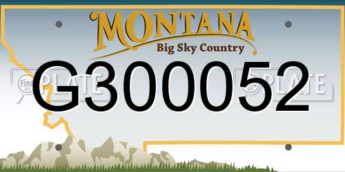 G300052 Montana License Plate