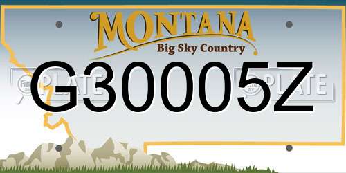 G30005Z Montana License Plate