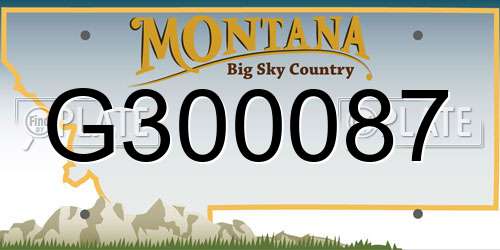G300087 Montana License Plate