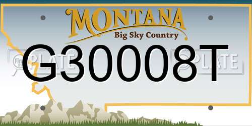G30008T Montana License Plate