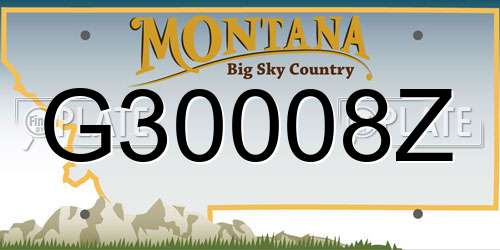 G30008Z Montana License Plate