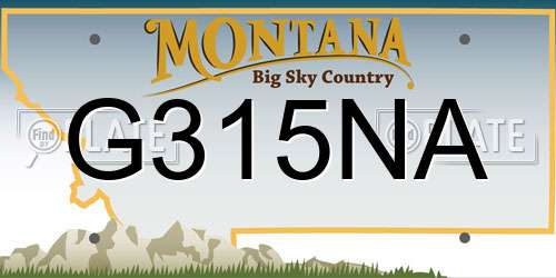 G315NA Montana License Plate