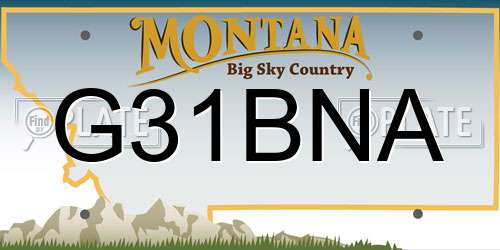 G31BNA Montana License Plate
