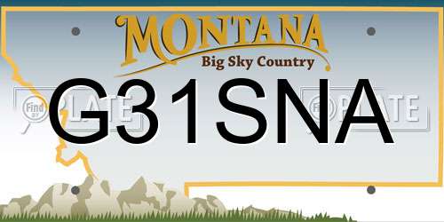 G31SNA Montana License Plate