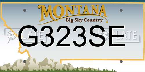 G323SE Montana License Plate