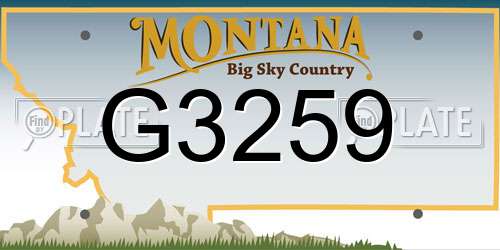 G3259 Montana License Plate