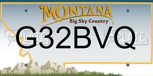 G32BVQ Montana License Plate