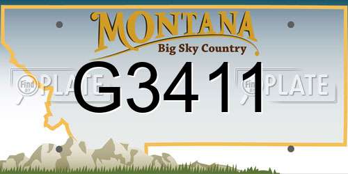 G3411 Montana License Plate