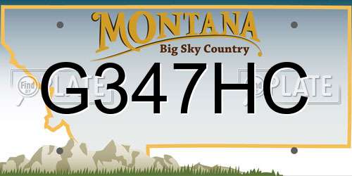 G347HC Montana License Plate